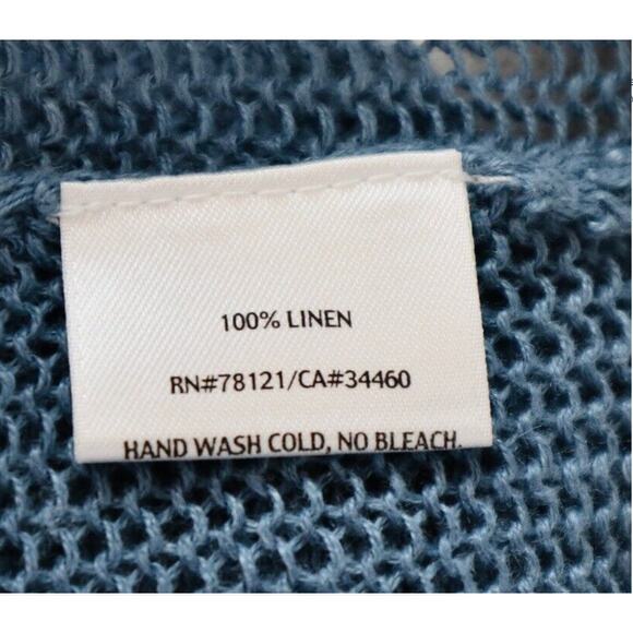 Eileen Fisher Size M Button Linen Cardigan Sweater Cornflower Blue - Picture 11 of 11